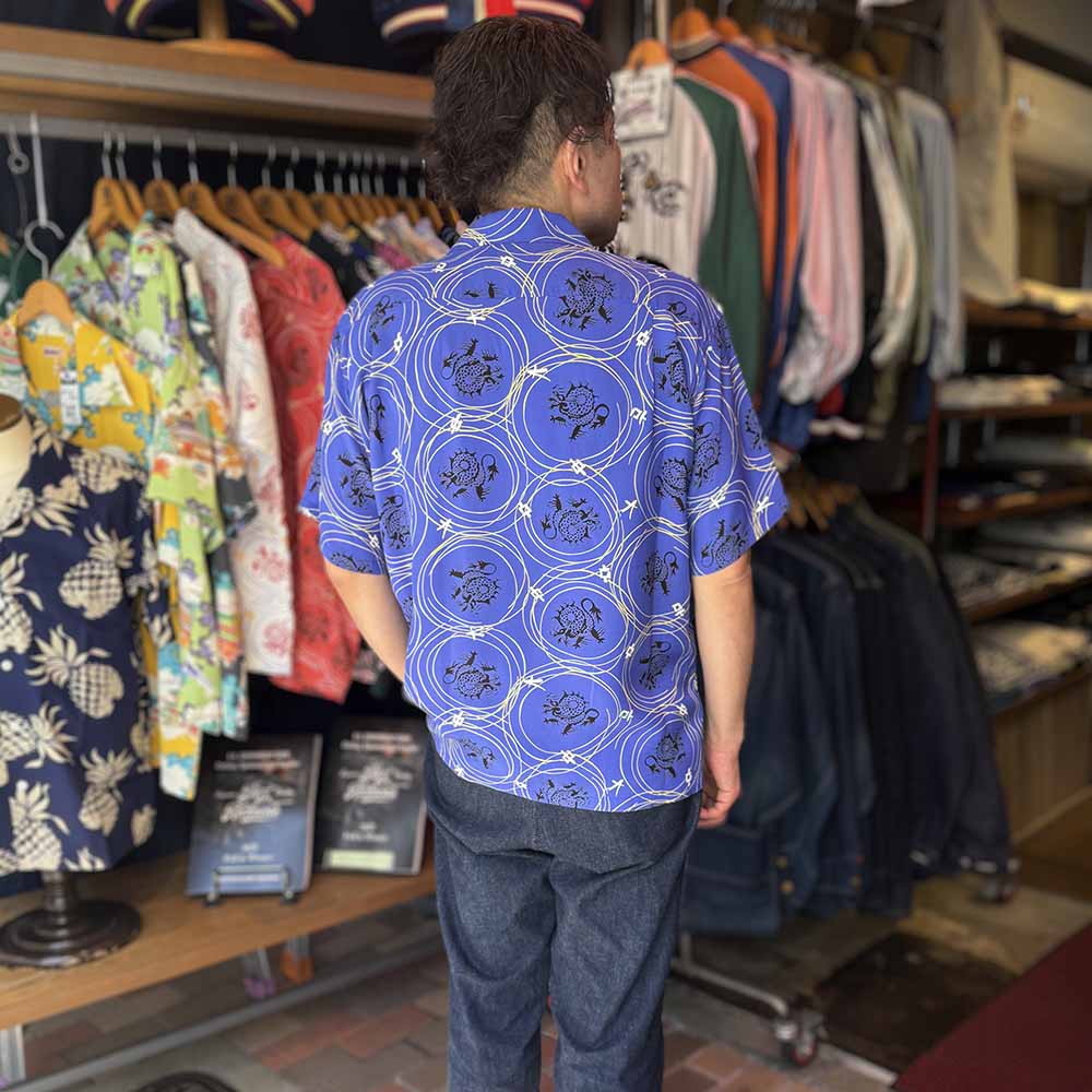 SUN SURF - S/S RAYON HAWAIIAN SHIRT - DRAGON GRID - SS39617