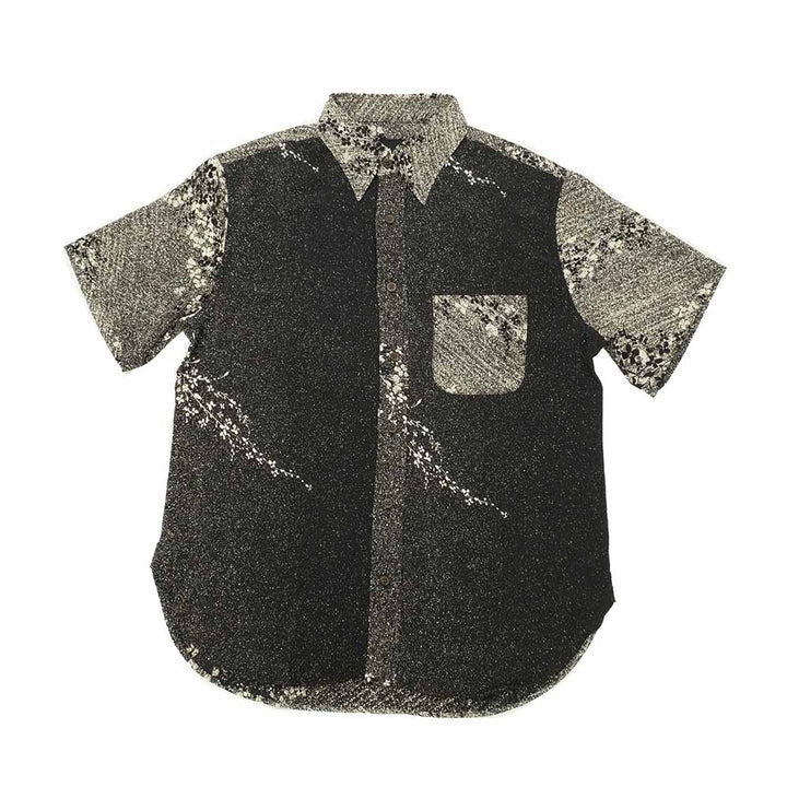 衣櫻 - 二越ちりめん素材 -  半袖レギュラーシャツ - 流花 - SA1608