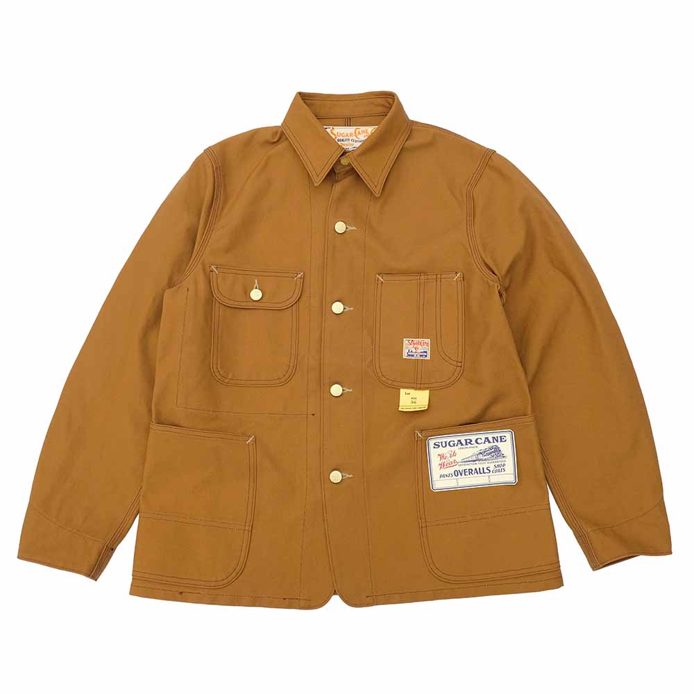 SUGAR CANE - 13oz. BROWN DUCK WORK COAT - SC15657