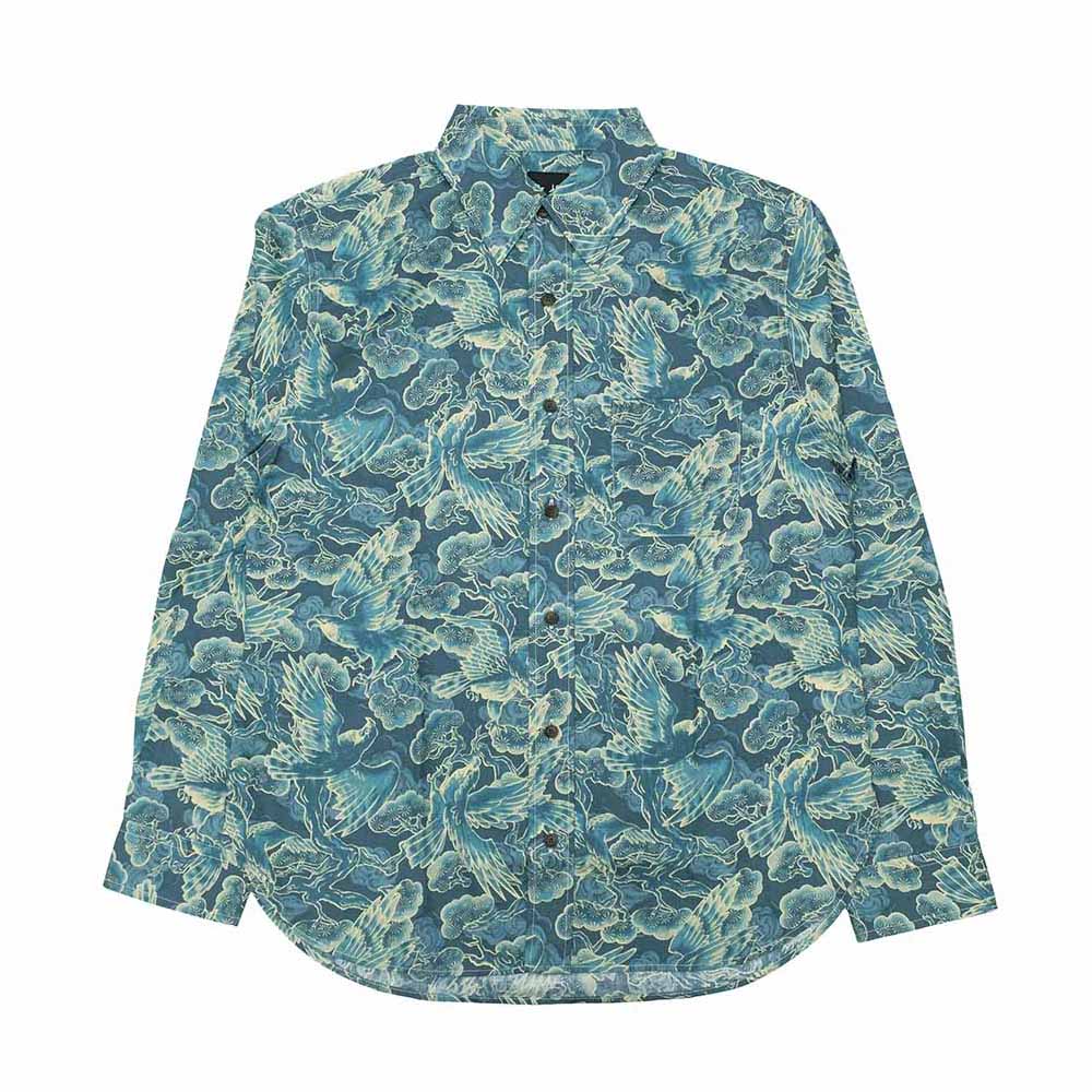 衣櫻 - シーチング素材 - 長袖レギュラーシャツ - 松鷹 - SA1724