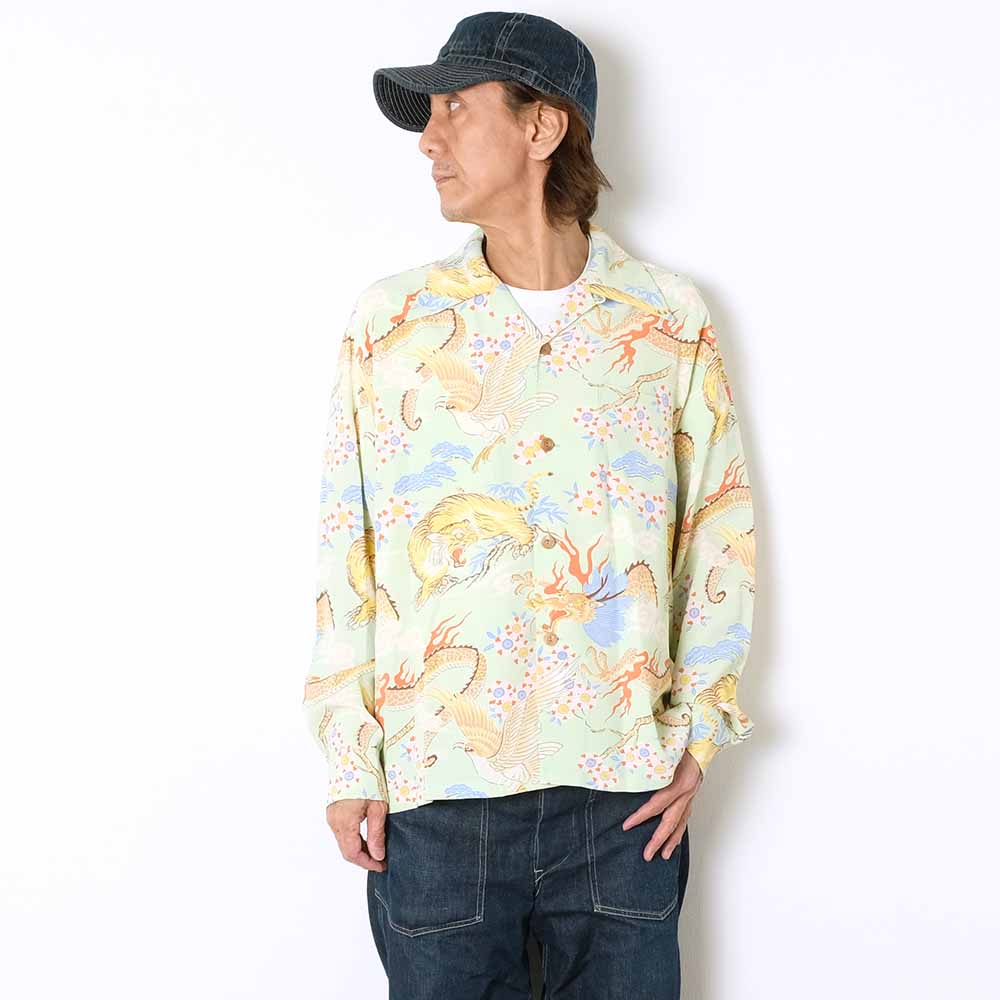 SUN SURF - L/S RAYON HAWAIIAN SHIRT - THE TRIANGULAR FIGHT - SS29404