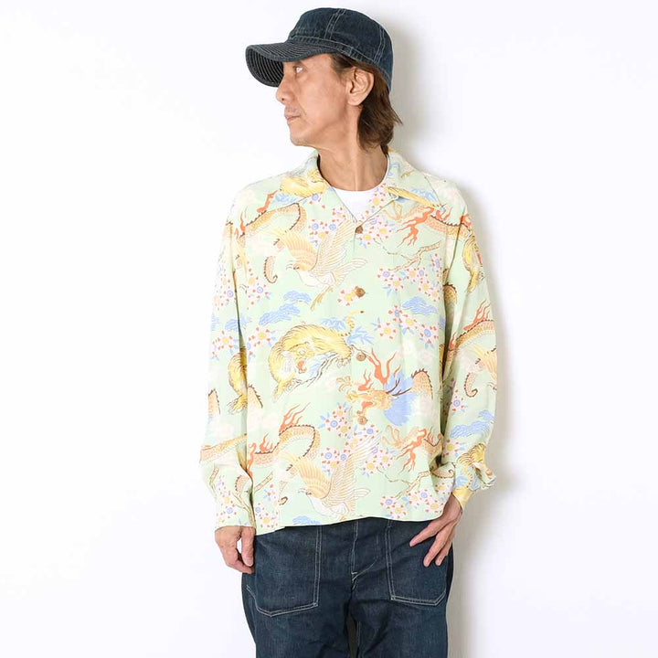 SUN SURF - L/S RAYON HAWAIIAN SHIRT - THE TRIANGULAR FIGHT - SS29404