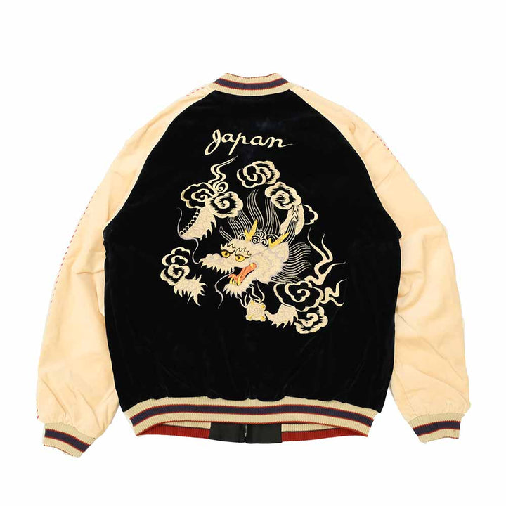 TAILOR TOYO - Velveteen - Two-tone - x Acetate Souvenir Jacket - WHITE DRAGON x EAGLE - TT15795-128