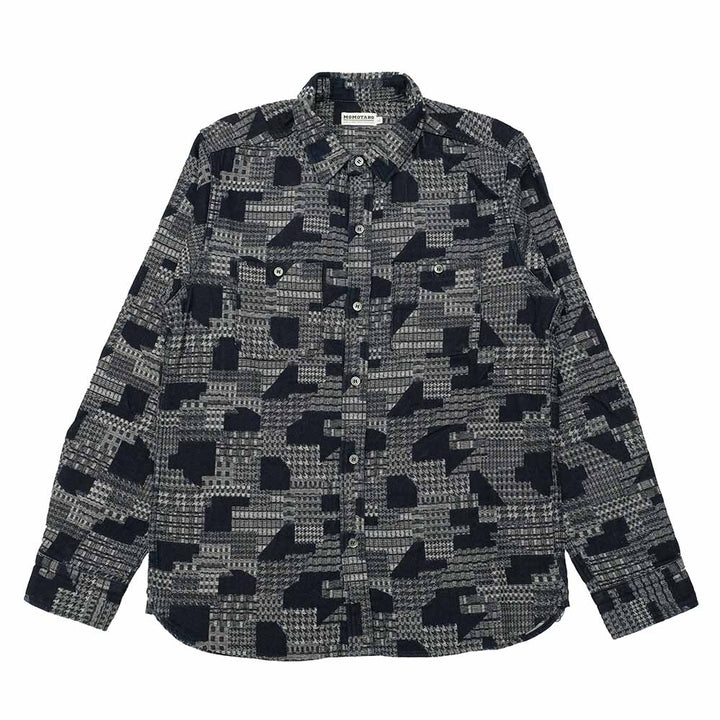 MOMOTARO JEANS - INDIGO JACQUARD L/S SHIRTS - MXLS1015