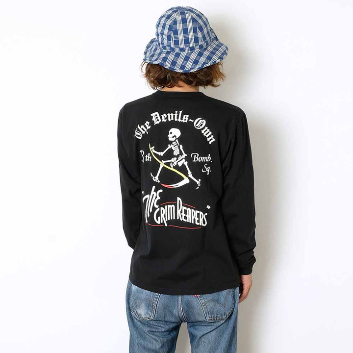 BUZZ RICKSON'S - L/S T-SHIRT - 13th BOMB. SQ. THE GRIM REAPERS - BR69628