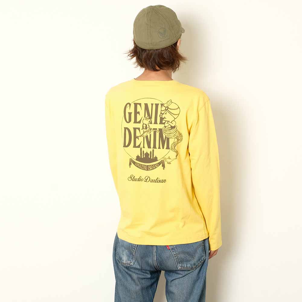 STUDIO D’ARTISAN - PRINT L/S T-SHIRT - GENIE DENIM - 8195A