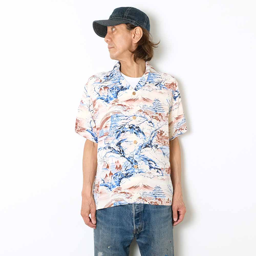 SUN SURF - RAYON HAWAIIAN SHIRT - SCENERY OF JAPAN - SS39422