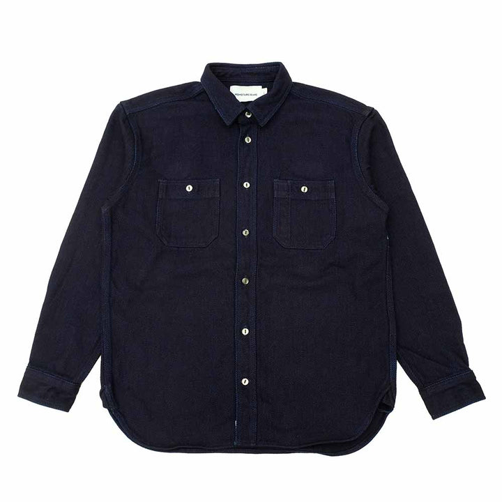 MOMOTARO JEANS - HEAVY INDIGO DOBBY SHIRT - MXLS1036