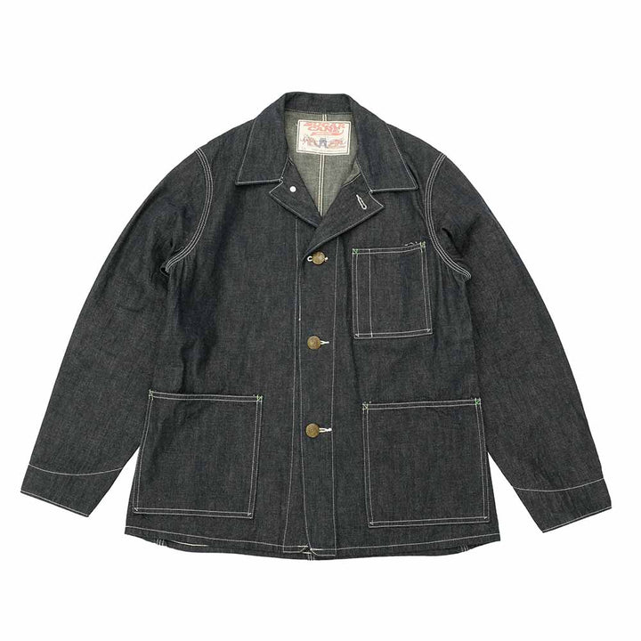 SUGAR CANE - FICTION ROMANCE - 11oz. BLUE DENIM 1920's WORK COAT - SC15503