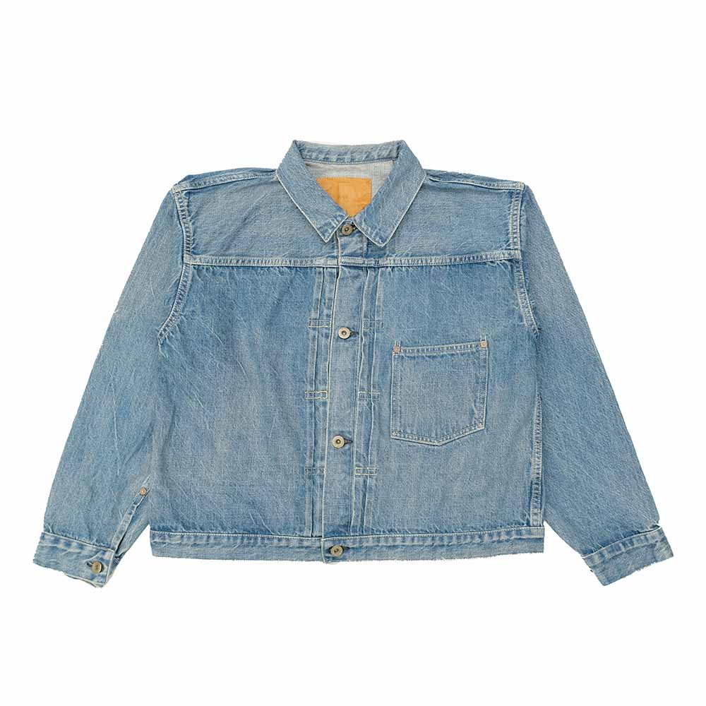 REMI RELIEF - 12oz DENIM WW2 MODEL JACKET - USED BLUE - RN29373246