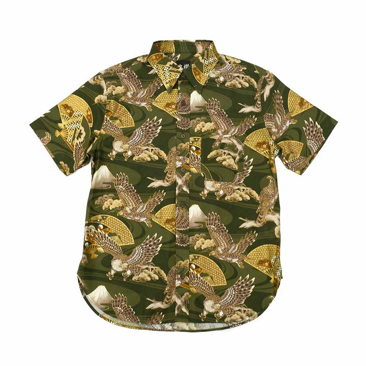 衣櫻 - シーチング素材 - 半袖レギュラーシャツ - 鷹 - SA1615