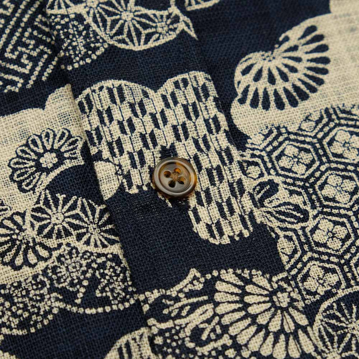 KOROMO ZAKURA - Uneven Yarn Cloth - Long-Sleeve Regular Shirt - KUMODORI(Cloud Pattern) - SA1595