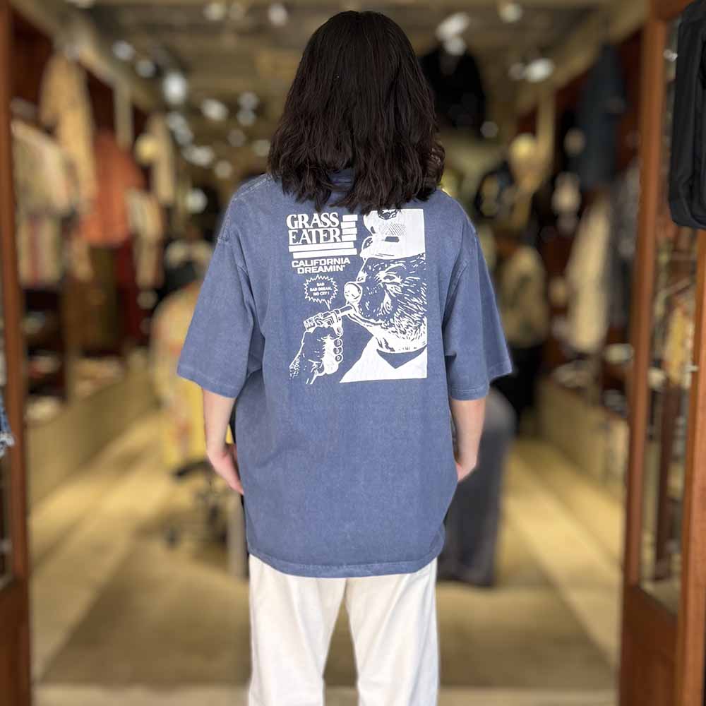 BARNS - 16/-BD LOOSE TUBE S/S T-SHIRT PIGMENT DYE - GRASS EATER - BR-25262