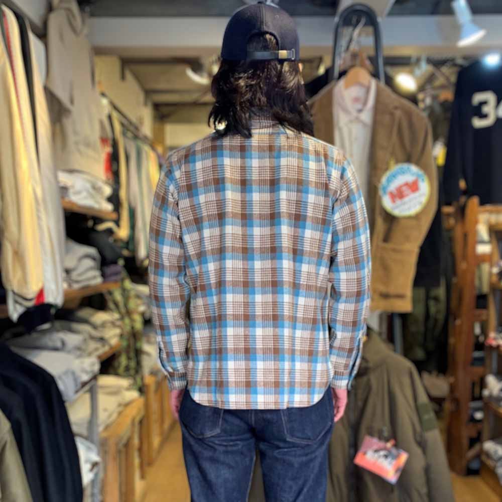 WAREHOUSE - Lot.3104 FLANNEL SHIRTS - D柄 - ONE WASH - 3104D-23
