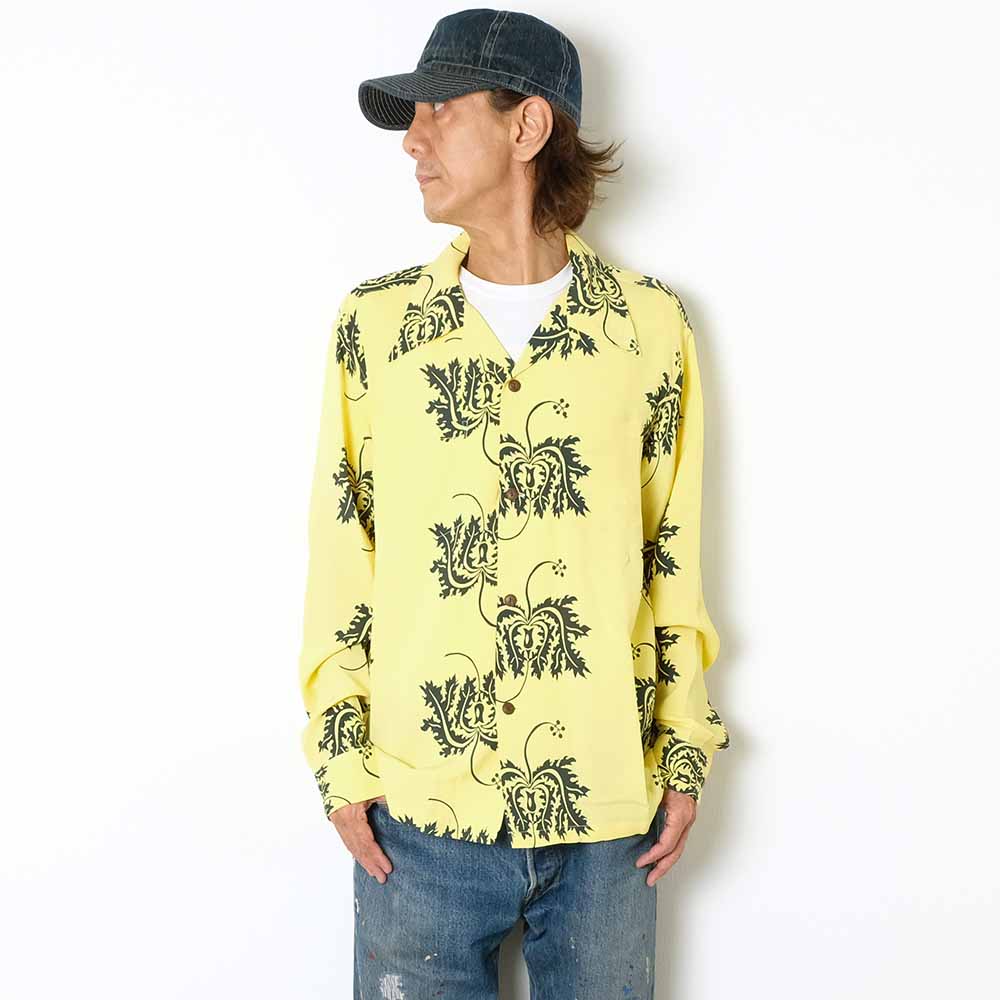 SUN SURF - L/S RAYON HAWAIIAN SHIRT - CORAL HIBISCUS - SS29402