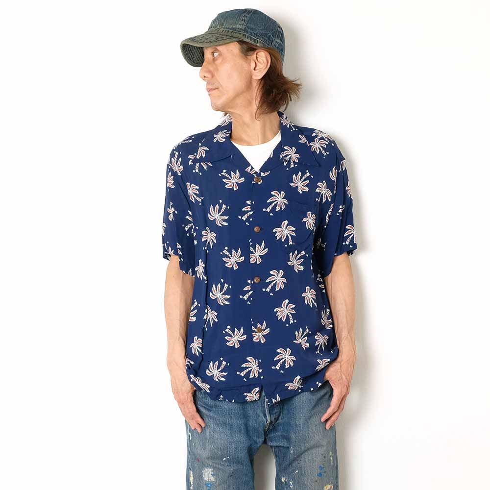 SUN SURF - S/S RAYON HAWAIIAN SHIRT - SCATTERED PALMTREE - SS39427