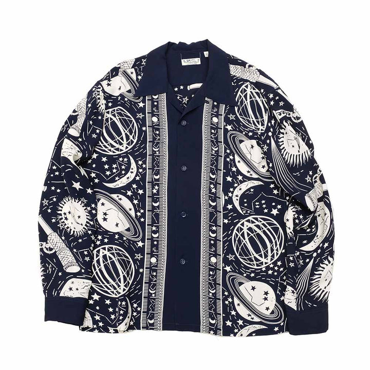 SUN SUR - HINOYA EXCLUSIVE - L/S RAYON HAWAIIAN SHIRT - COSMO GRAPHIC - SS29051HY