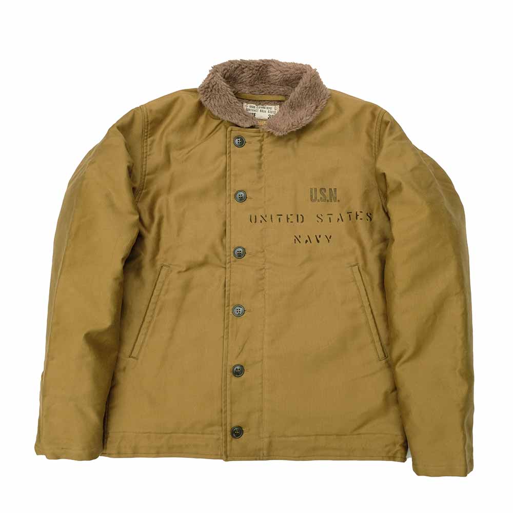 BUZZ RICKSON'S - N-1 KHAKI - NAVAL CLOYHING DEPOT DEMOTEX-ED - STENCIL MIDWAY - BR15766