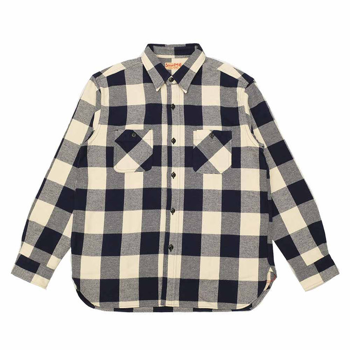SUGAR CANE - TWILL PLAID WORK SHIRT - SC29557