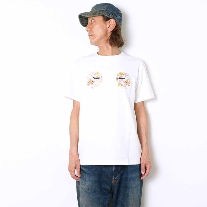 TAILOR TOYO - S/S SUKA T-SHIRT - EMBROIDERED - LANDSCAPE - TT79589