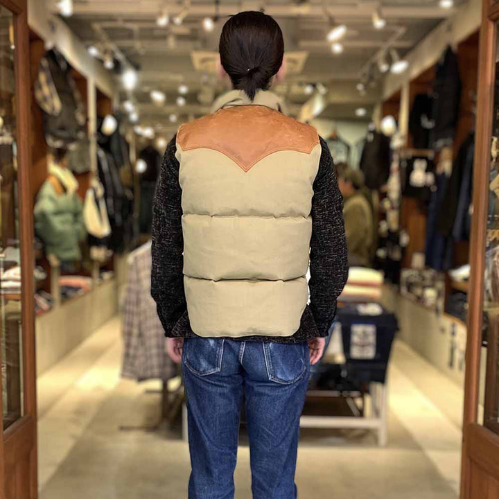 WAREHOUSE × Rocky Mountain Featherbed - CANVAS DOWN VEST - WHRM-2223