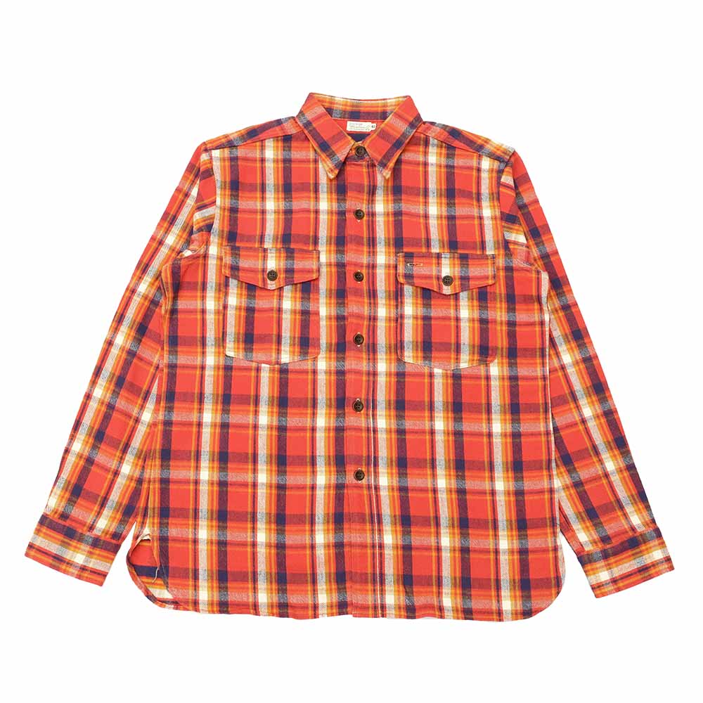 WAREHOUSE - Lot.3022 FLANNEL SHIRTS WITH CHINSTRAP - G柄 - ONE WASH - 3022G-23