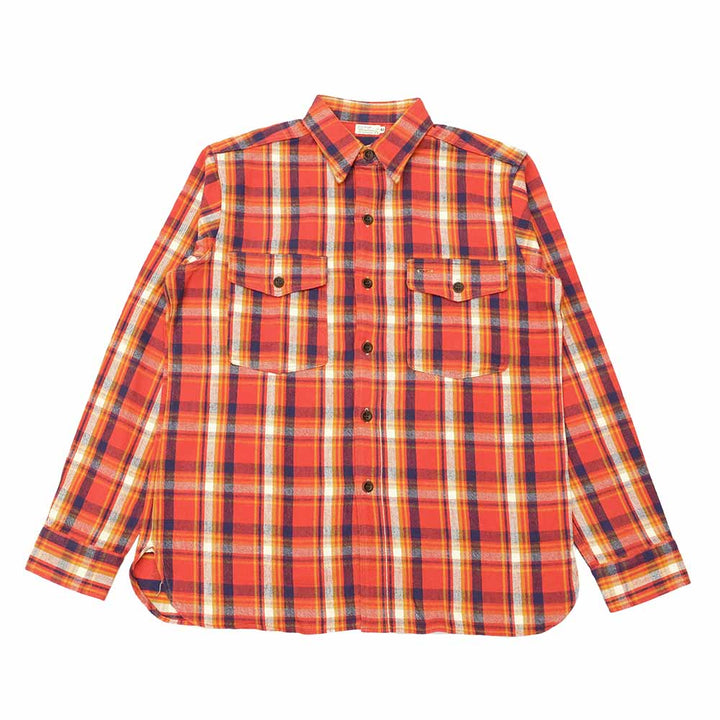 WAREHOUSE - Lot.3022 FLANNEL SHIRTS WITH CHINSTRAP - G柄 - ONE WASH - 3022G-23