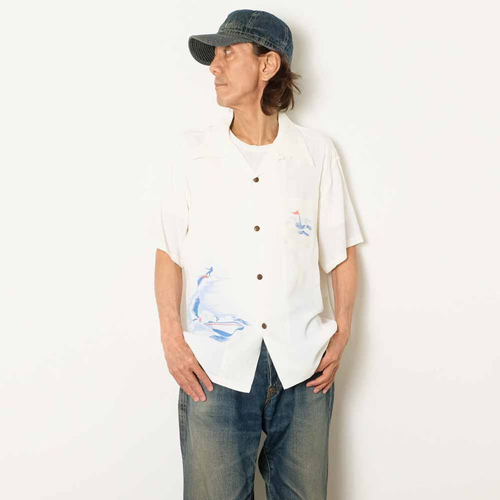 SUN SURF - S/S RAYON HAWAIIAN SHIRT - WATER SKIING - SS39630