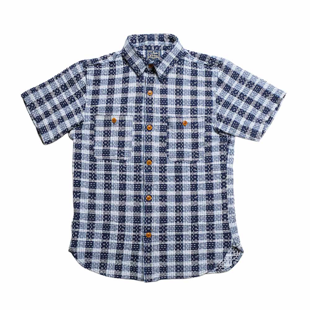 STUDIO D’ARTISAN & SA. - INDIGO NORAGI SASHIKO S/S SHIRT - 5738