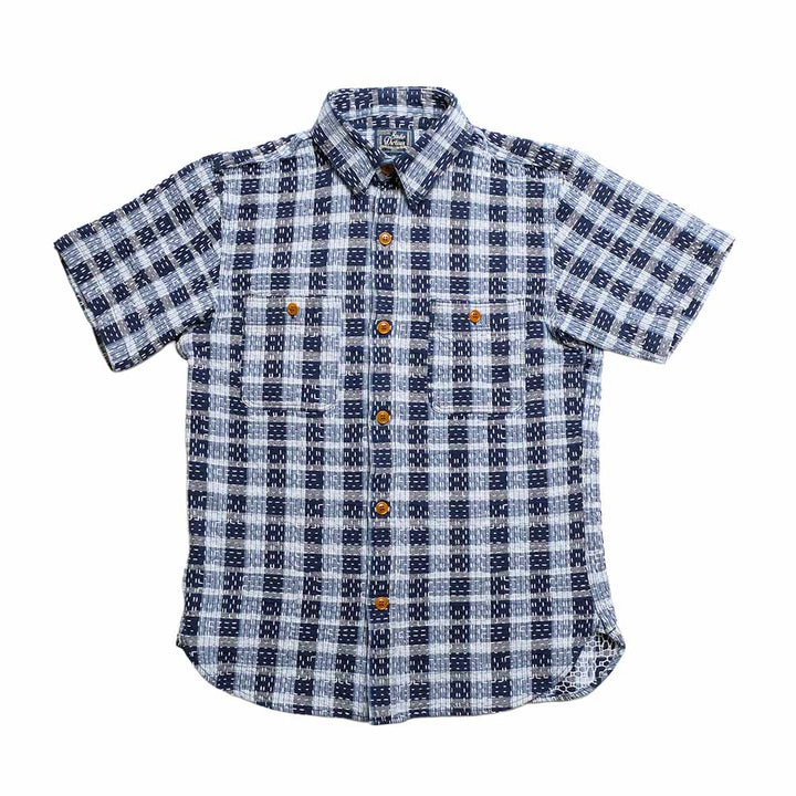 STUDIO D’ARTISAN & SA. - INDIGO NORAGI SASHIKO S/S SHIRT - 5738