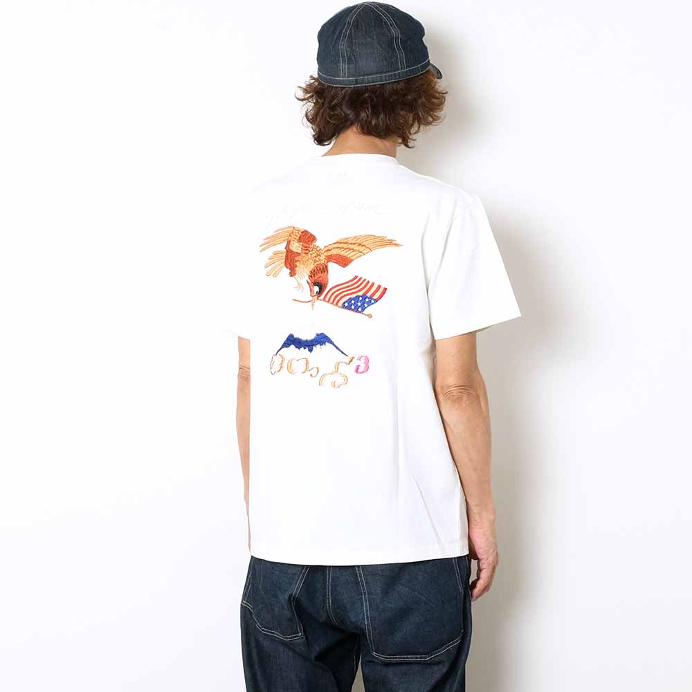 TAILOR TOYO - S/S SUKA T-SHIRT - EMBROIDERED - EAGLE & MT. FUJI - TT79392