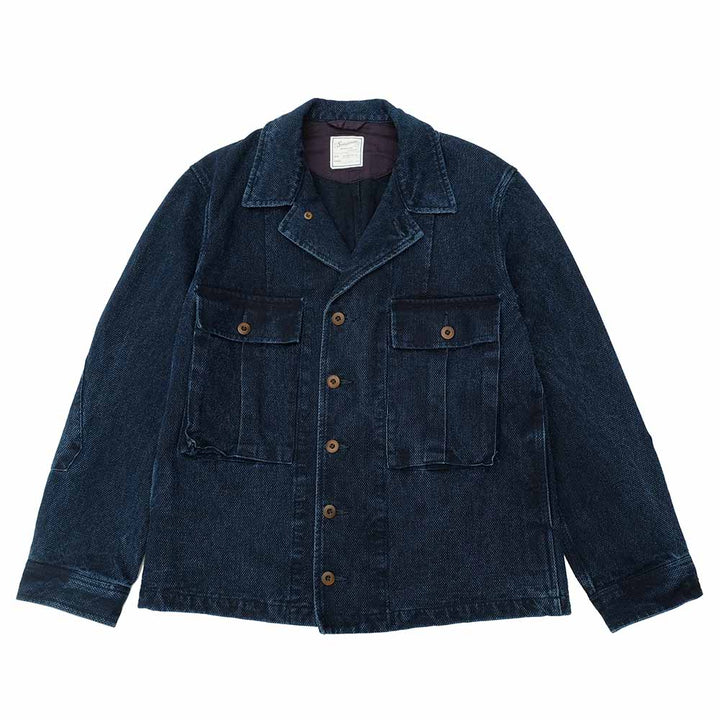 Soundman - US ARMY COMBAT JK - Delaware - Indigo Dyed Sashiko Style Dobby - 493M-655A