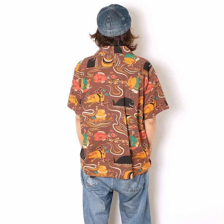 SUN SURF - DOBBY COTTON OPEN SHIRT - OCEAN ACTIVITIES - by 柳原良平 with MOOKIE - SS39538