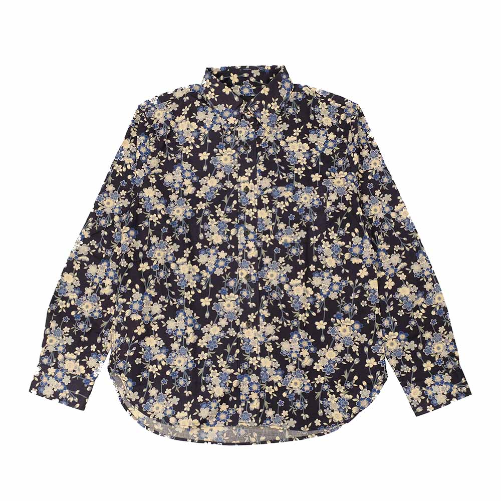 衣櫻 - シーチング素材 - 長袖レギュラーシャツ - 枝垂桜 - SA1744
