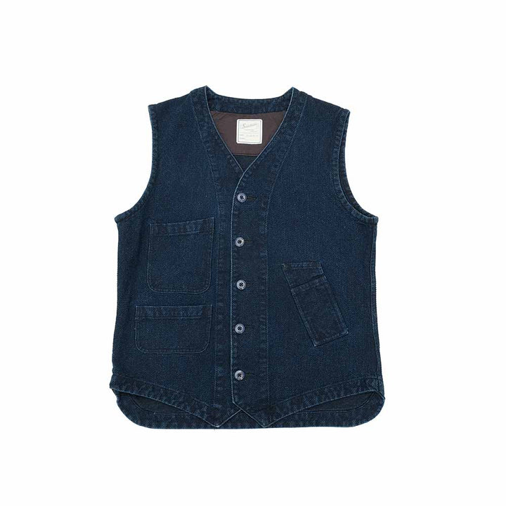 Soundman - Working Waist Coat - Marcy - Indigo Dyed SASHIKO - M376-655X