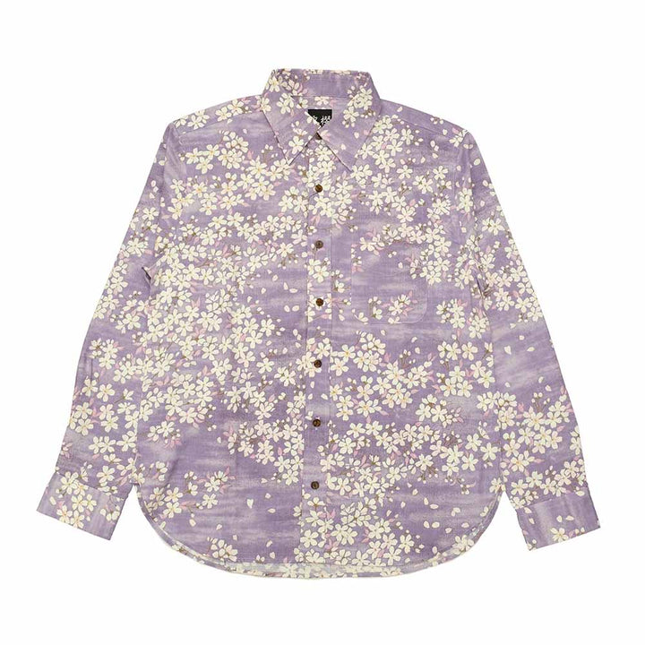 衣櫻 - サザンクロス素材 長袖レギュラーシャツ - 霞舞桜 - SA1564