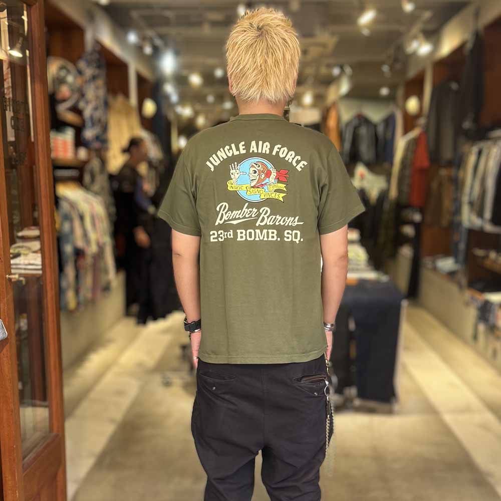 BUZZ RICKSON'S - S/S T-SHIRT - 23rd BOMB. SQ. BOMBER BARONS - BR79778