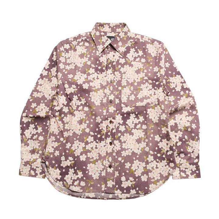 衣櫻 - サザンクロス素材 - 長袖レギュラーシャツ - 畳かし桜 - SA1781