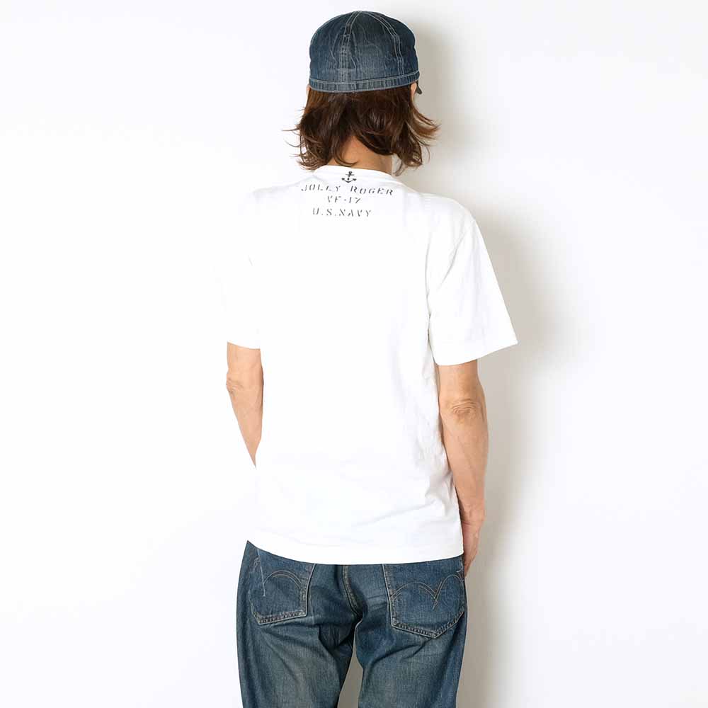 BUZZ RICKSON'S - SLUB YARN T-SHIRT - VF-17 JOLLY ROGER - BR79561