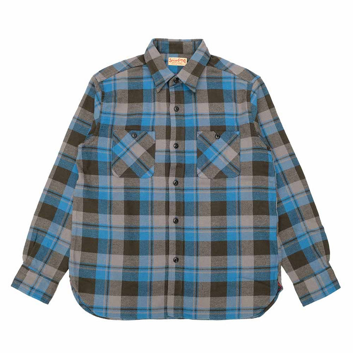 SUGAR CANE - TWILL CHECK WORK SHIRT - SC29558