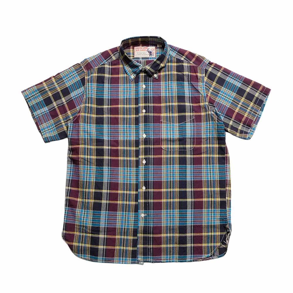 SUGAR CANE - MADRAS CHECK BUTTON DOWN SHIRT - SC39738