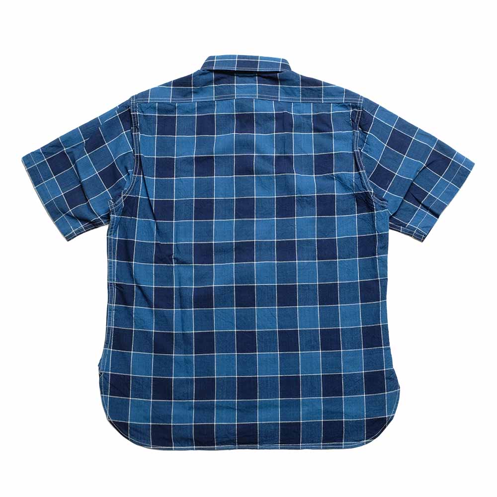 SUGAR CANE - FICTION ROMANCE - 5oz. INDIGO PLAID WORK SHIRT - SC39733