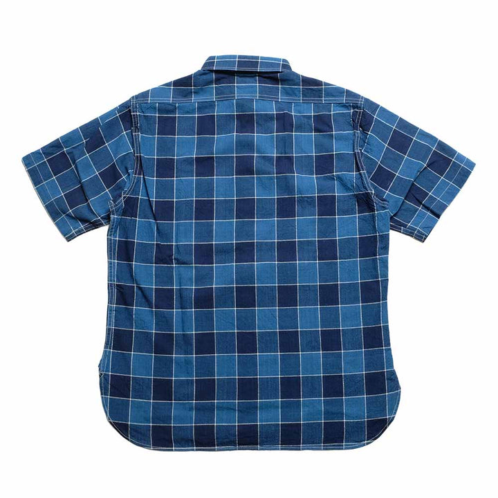 SUGAR CANE - FICTION ROMANCE - 5oz. INDIGO PLAID WORK SHIRT - SC39733