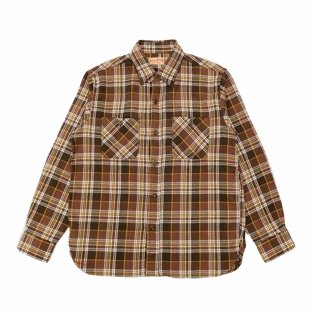 SUGAR CANE - TWILL CHECK WORK SHIRT - SC29564