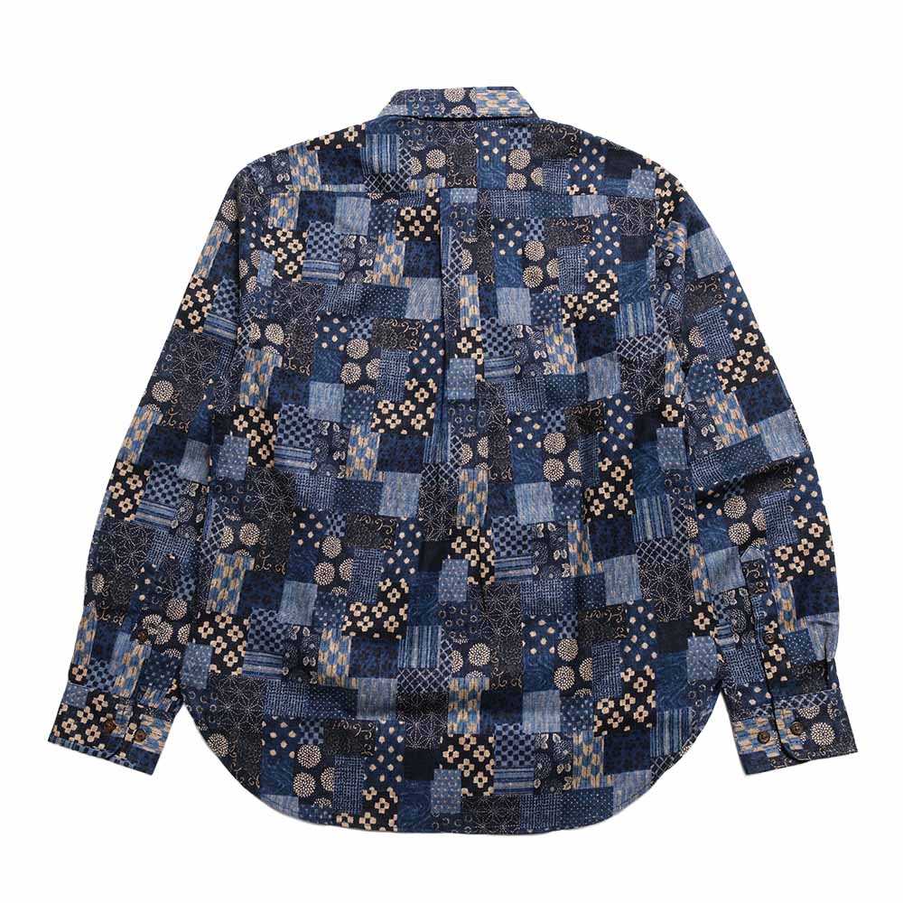 KOROMO ZAKURA - Uneven Yarn Cloth - Long-Sleeve Regular Shirt - Oshima-style patchwork pattern - SA1783
