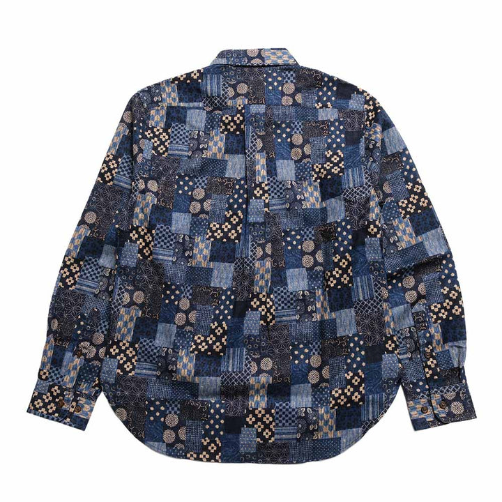 KOROMO ZAKURA - Uneven Yarn Cloth - Long-Sleeve Regular Shirt - Oshima-style patchwork pattern - SA1783