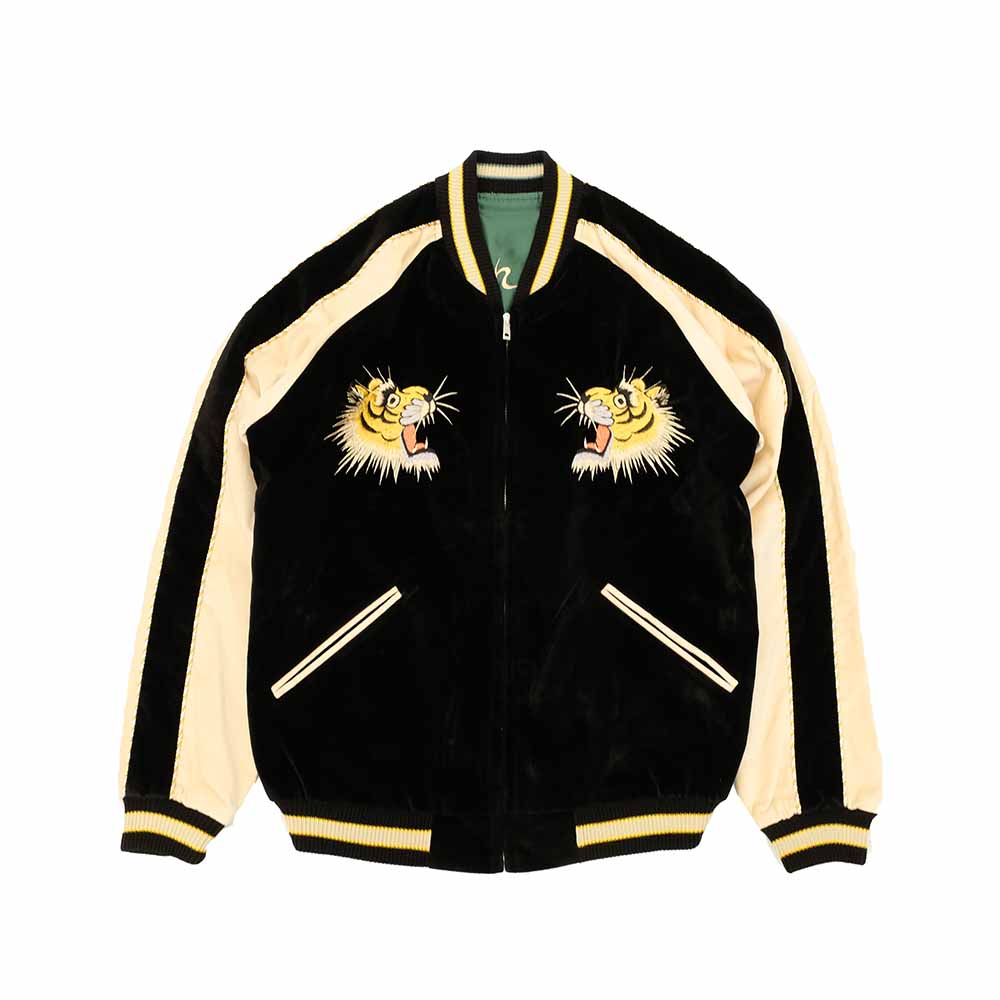 TAILOR TOYO - Velveteen - Two-tone - x Acetate Souvenir Jacket - TIGER HEAD x GOLD DRAGON - TT15795-119