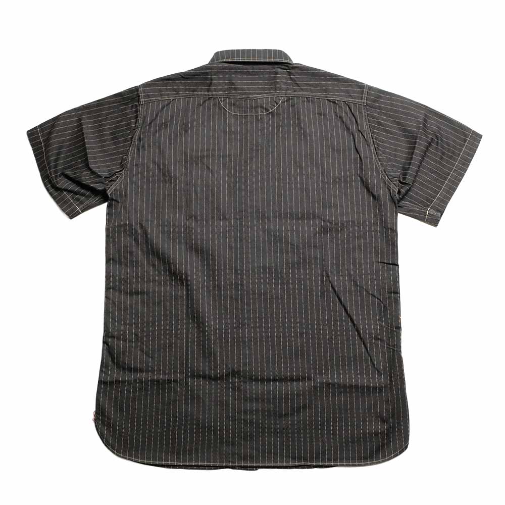 SUGAR CANE - FICTION ROMANCE - 8.5oz. BLACK WABASH STRIPE - S/S WORK SHIRT - SC39702