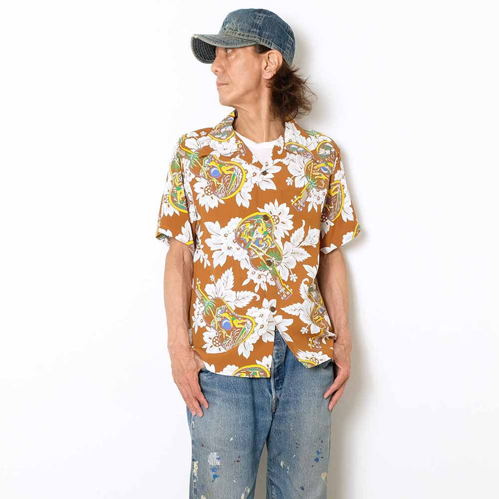 SUN SURF - S/S RAYON HAWAIIAN SHIRT - UKULELE MELODY - SS39613