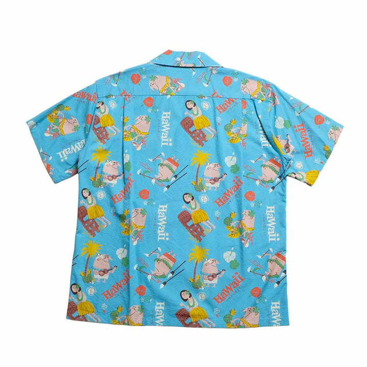 SUN SURF - COTTON SEERSUCKER OPEN SHIRT - TRIP TO HAWAII - by RYOHEI YANAGIHARA with MOOKIE - SS39537
